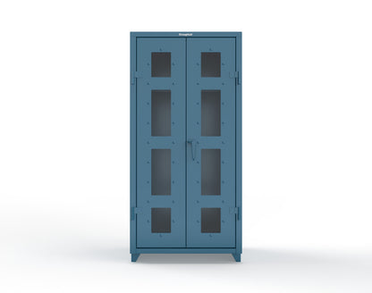 Extra Heavy Duty 14 GA Clear View Uniform Cabinet with Hanger Rod, 1 Shelf - 36 In. W x 24 In. D x 75 In. H - 36-LD-WR-241-L-5001