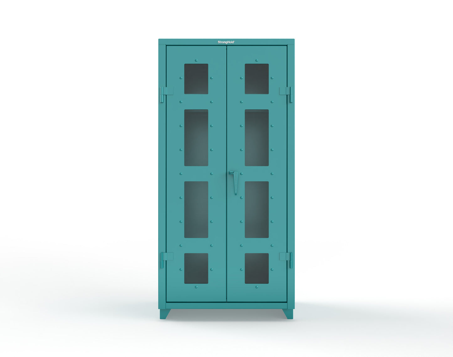 Extra Heavy Duty 14 GA Clear View Uniform Cabinet with Hanger Rod, 1 Shelf - 36 In. W x 24 In. D x 75 In. H - 36-LD-WR-241-L-5021