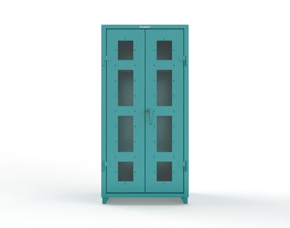 Extra Heavy Duty 14 GA Clear View Uniform Cabinet with Hanger Rod, 1 Shelf - 36 In. W x 24 In. D x 75 In. H - 36-LD-WR-241-L-5021