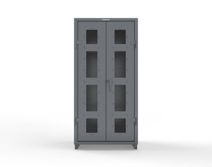 Extra Heavy Duty 14 GA Clear View Uniform Cabinet with Hanger Rod, 1 Shelf - 36 In. W x 24 In. D x 75 In. H - 36-LD-WR-241-L-7024