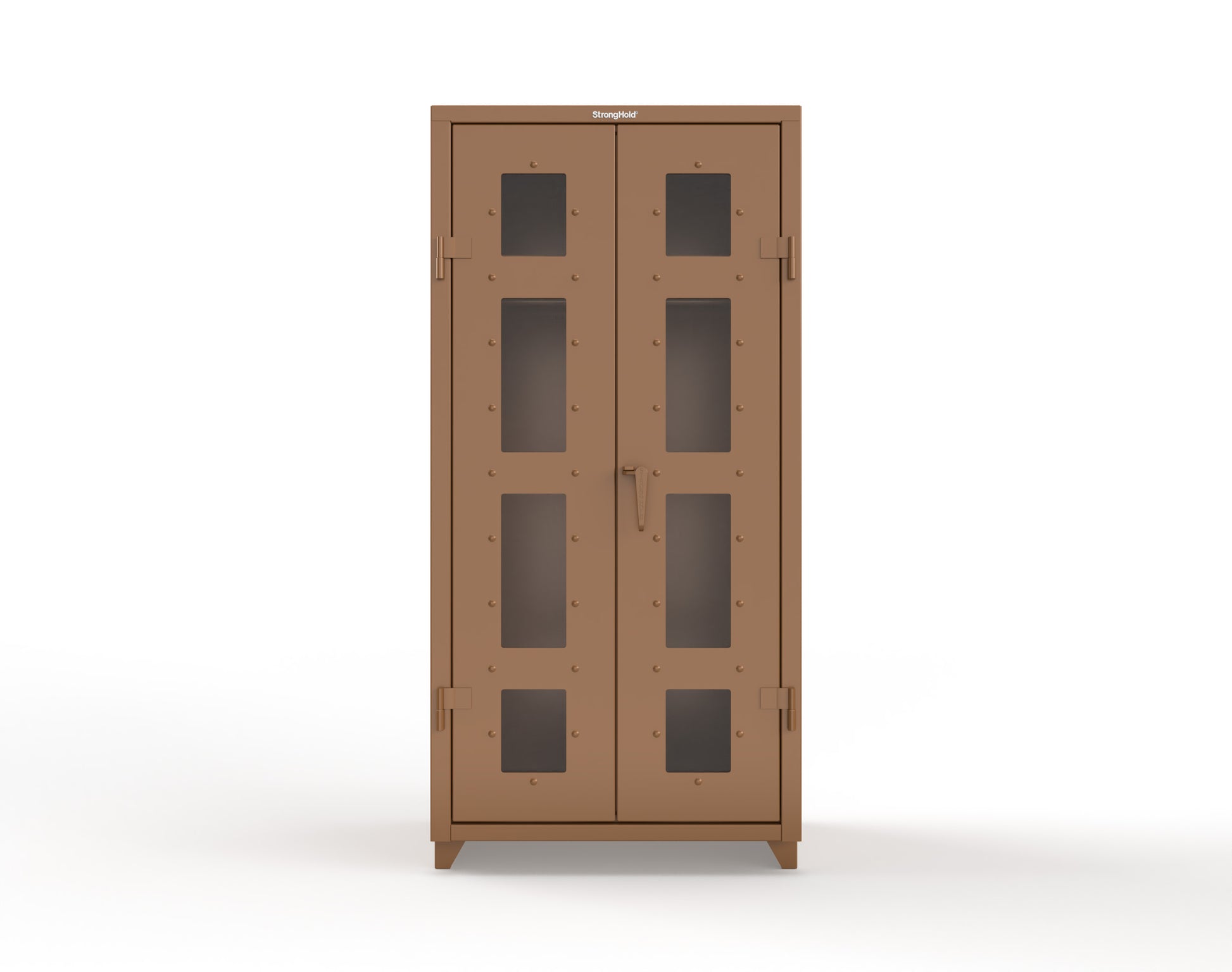 Extra Heavy Duty 14 GA Clear View Uniform Cabinet with Hanger Rod, 1 Shelf - 36 In. W x 24 In. D x 75 In. H - 36-LD-WR-241-L-8008