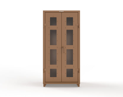 Extra Heavy Duty 14 GA Clear View Uniform Cabinet with Hanger Rod, 1 Shelf - 36 In. W x 24 In. D x 75 In. H - 36-LD-WR-241-L-8008