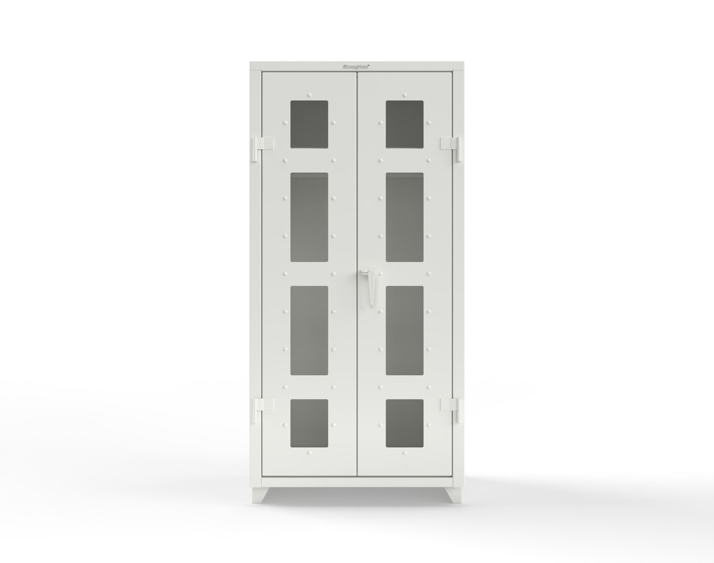 Extra Heavy Duty 14 GA Clear View Uniform Cabinet with Hanger Rod, 1 Shelf - 36 In. W x 24 In. D x 75 In. H - 36-LD-WR-241-L-9003