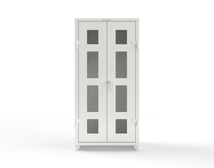 Extra Heavy Duty 14 GA Clear View Uniform Cabinet with Hanger Rod, 1 Shelf - 36 In. W x 24 In. D x 75 In. H - 36-LD-WR-241-L-9003