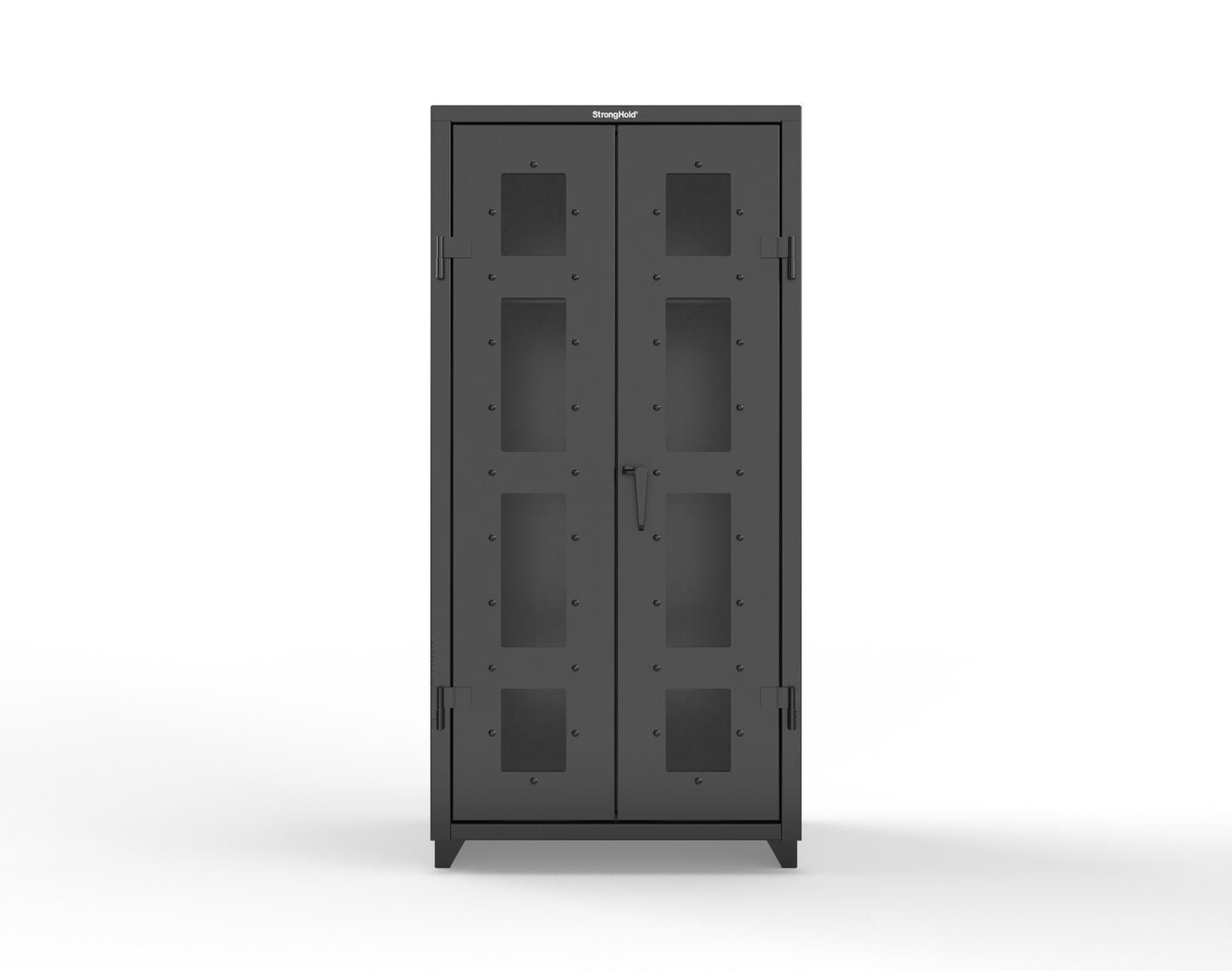 Extra Heavy Duty 14 GA Clear View Uniform Cabinet with Hanger Rod, 1 Shelf - 36 In. W x 24 In. D x 75 In. H - 36-LD-WR-241-L-9005