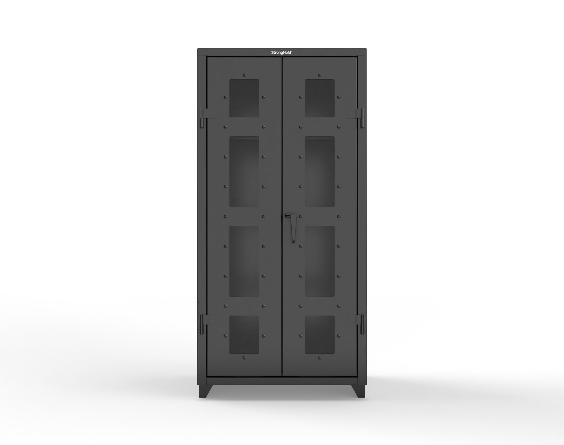 Extra Heavy Duty 14 GA Clear View Uniform Cabinet with Hanger Rod, 1 Shelf - 36 In. W x 24 In. D x 75 In. H - 36-LD-WR-241-L-9005