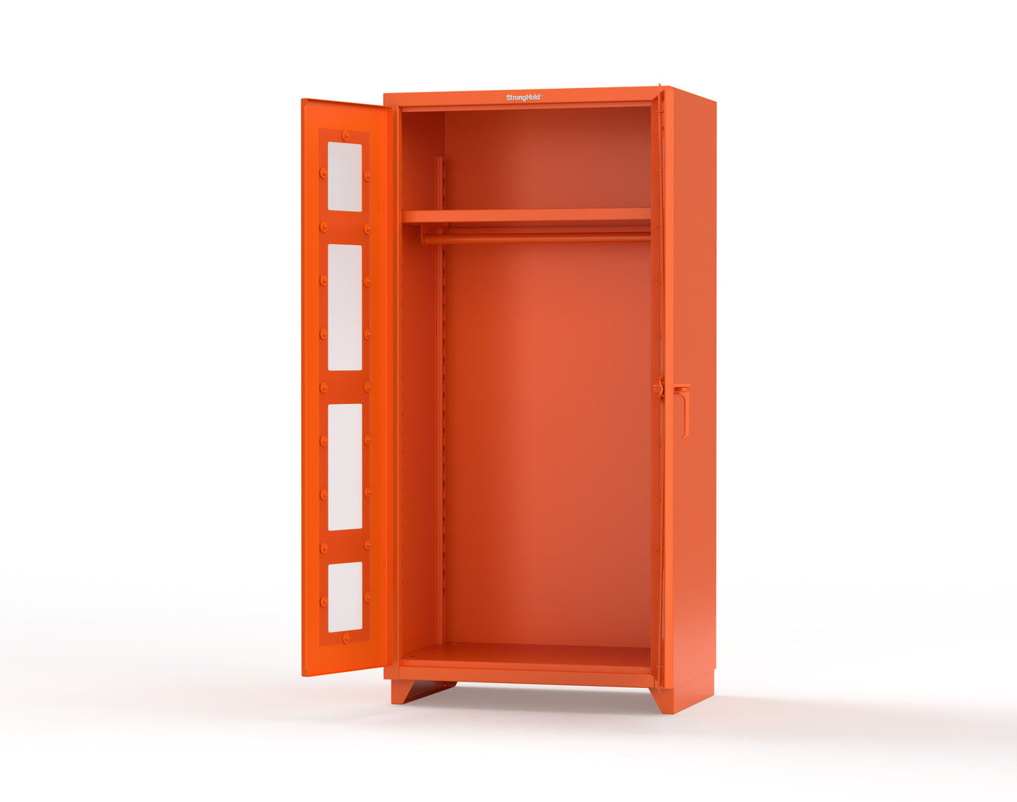 Extra Heavy Duty 14 GA Clear View Uniform Cabinet with Hanger Rod, 1 Shelf - 36 In. W x 24 In. D x 75 In. H - 36-LD-WR-241-L-2009