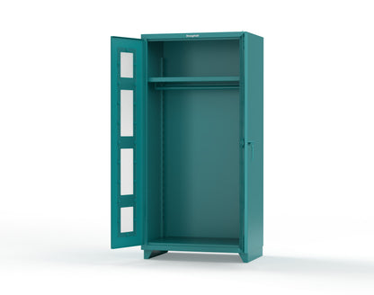 Extra Heavy Duty 14 GA Clear View Uniform Cabinet with Hanger Rod, 1 Shelf - 36 In. W x 24 In. D x 75 In. H - 36-LD-WR-241-L-5021