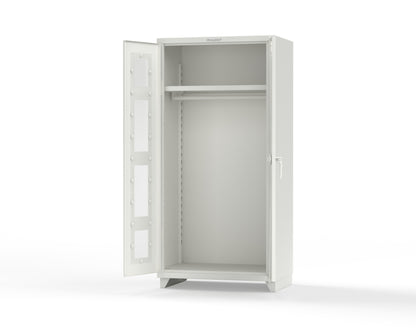 Extra Heavy Duty 14 GA Clear View Uniform Cabinet with Hanger Rod, 1 Shelf - 36 In. W x 24 In. D x 75 In. H - 36-LD-WR-241-L-9003