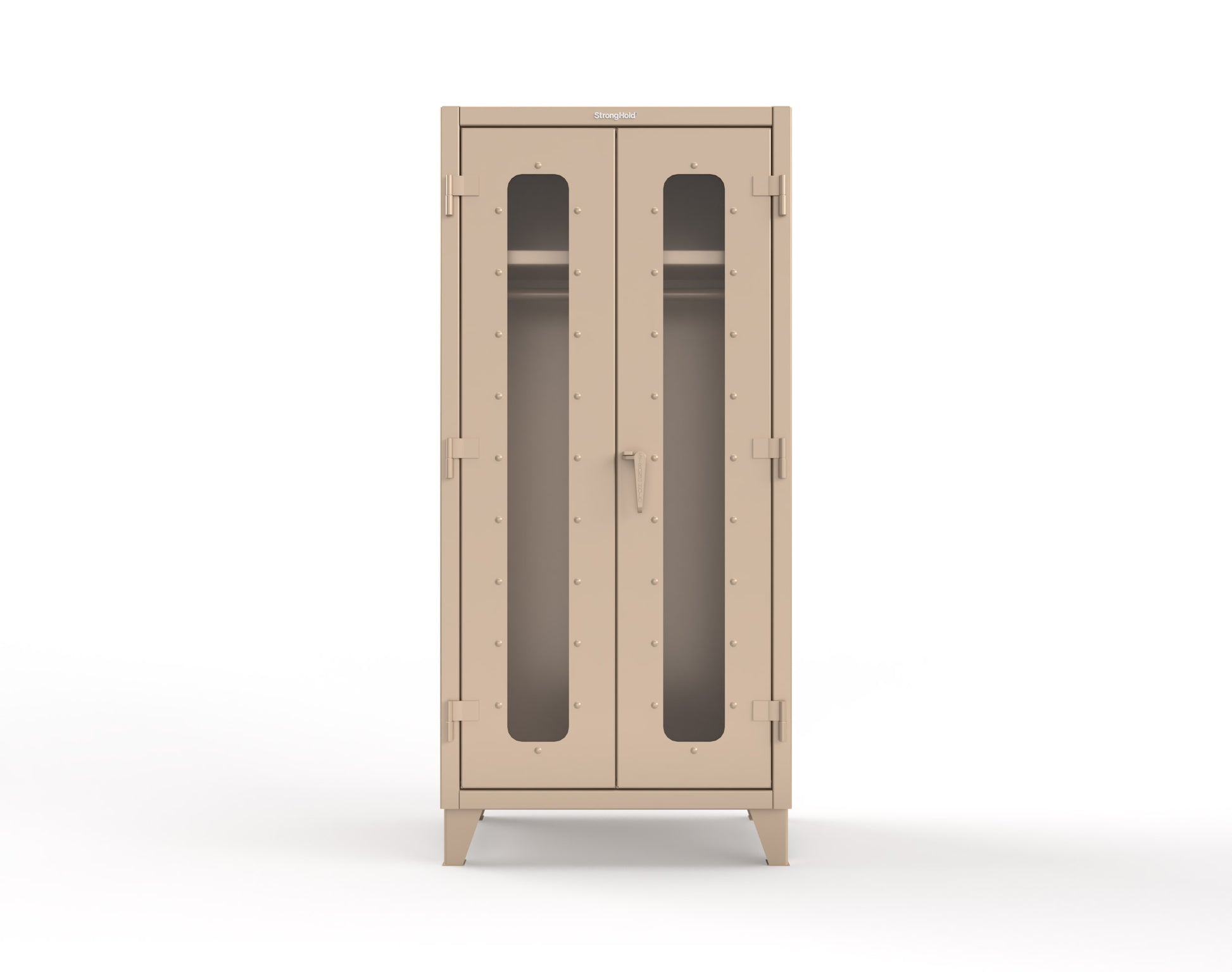 Extreme Duty 12 GA Clear View Uniform Cabinet with Hanger Rod, 1 Shelf - 36 In. W x 24 In. D x 78 In. H - 36-LD-WR-241-1019