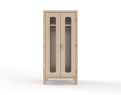Extreme Duty 12 GA Clear View Uniform Cabinet with Hanger Rod, 1 Shelf - 36 In. W x 24 In. D x 78 In. H - 36-LD-WR-241-1019