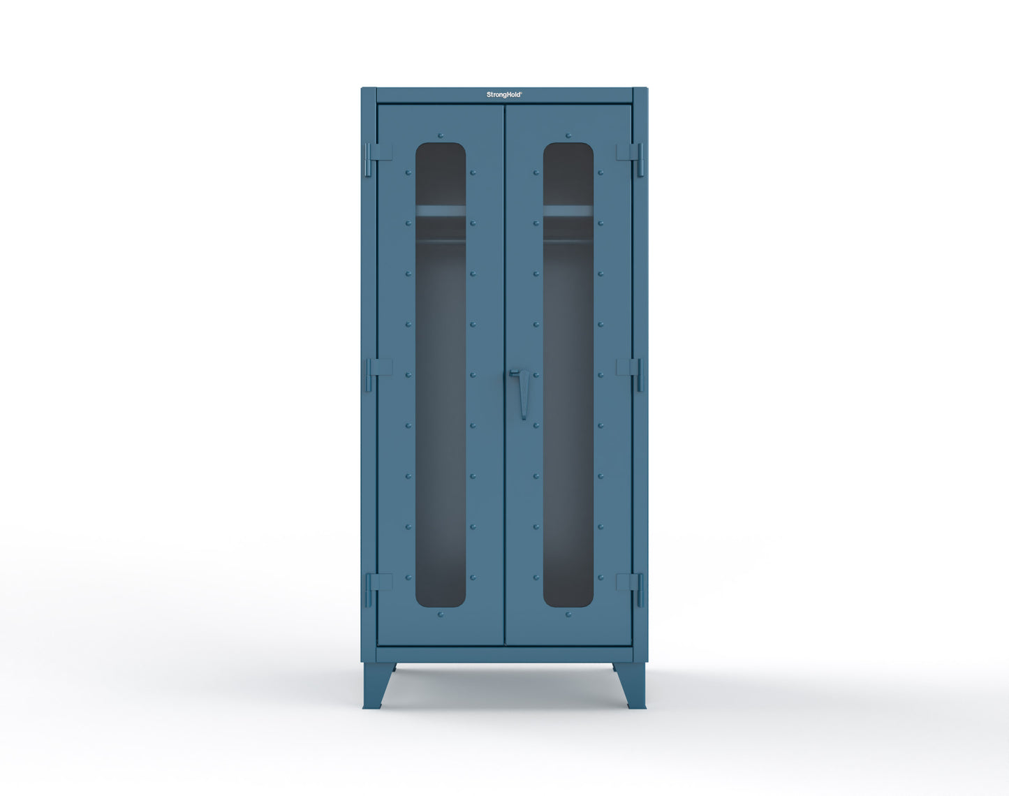 Extreme Duty 12 GA Clear View Uniform Cabinet with Hanger Rod, 1 Shelf - 36 In. W x 24 In. D x 78 In. H - 36-LD-WR-241-5001