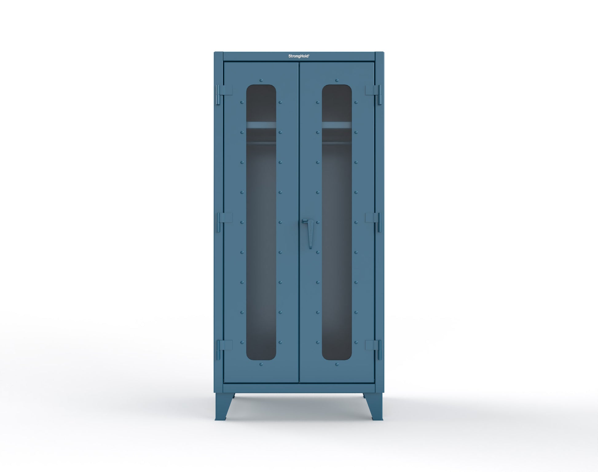 Extreme Duty 12 GA Clear View Uniform Cabinet with Hanger Rod, 1 Shelf - 36 In. W x 24 In. D x 78 In. H - 36-LD-WR-241-5001