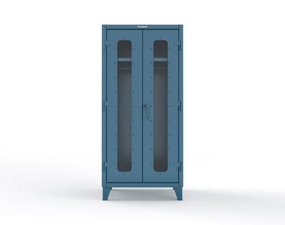 Extreme Duty 12 GA Clear View Uniform Cabinet with Hanger Rod, 1 Shelf - 36 In. W x 24 In. D x 78 In. H - 36-LD-WR-241-5001