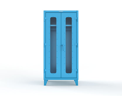 Extreme Duty 12 GA Clear View Uniform Cabinet with Hanger Rod, 1 Shelf - 36 In. W x 24 In. D x 78 In. H - 36-LD-WR-241-5012