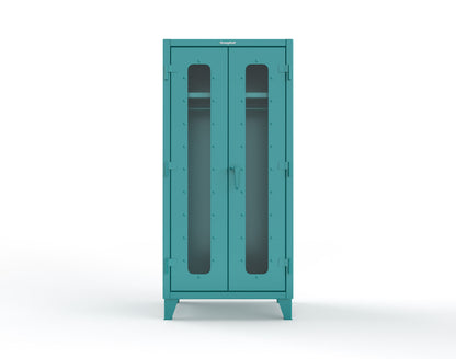 Extreme Duty 12 GA Clear View Uniform Cabinet with Hanger Rod, 1 Shelf - 36 In. W x 24 In. D x 78 In. H - 36-LD-WR-241-5021