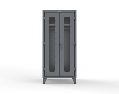 Extreme Duty 12 GA Clear View Uniform Cabinet with Hanger Rod, 1 Shelf - 36 In. W x 24 In. D x 78 In. H - 36-LD-WR-241-7024