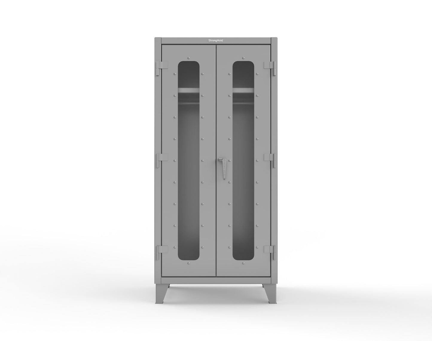 Extreme Duty 12 GA Clear View Uniform Cabinet with Hanger Rod, 1 Shelf - 36 In. W x 24 In. D x 78 In. H - 36-LD-WR-241-7037