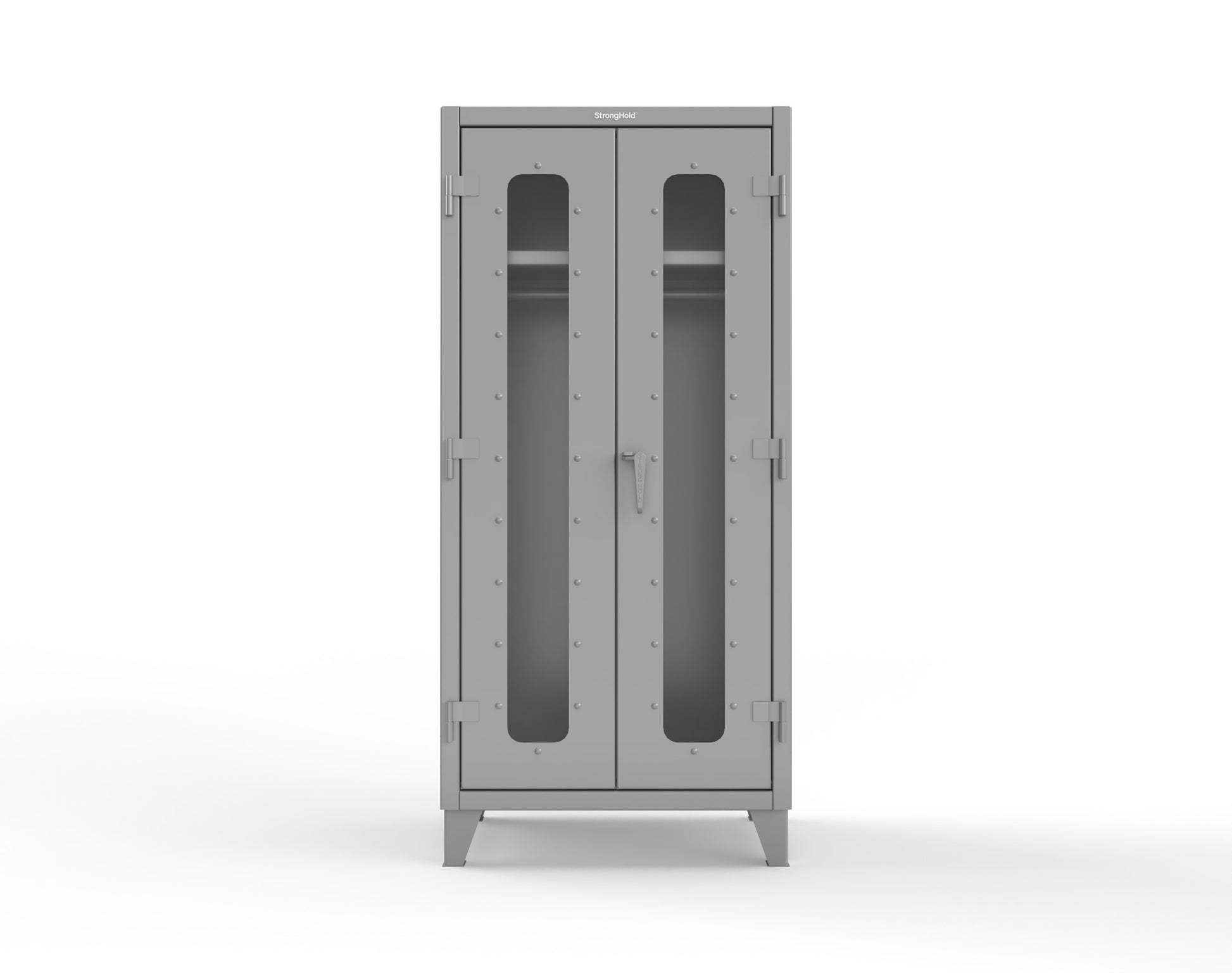 Extreme Duty 12 GA Clear View Uniform Cabinet with Hanger Rod, 1 Shelf - 36 In. W x 24 In. D x 78 In. H - 36-LD-WR-241-7037