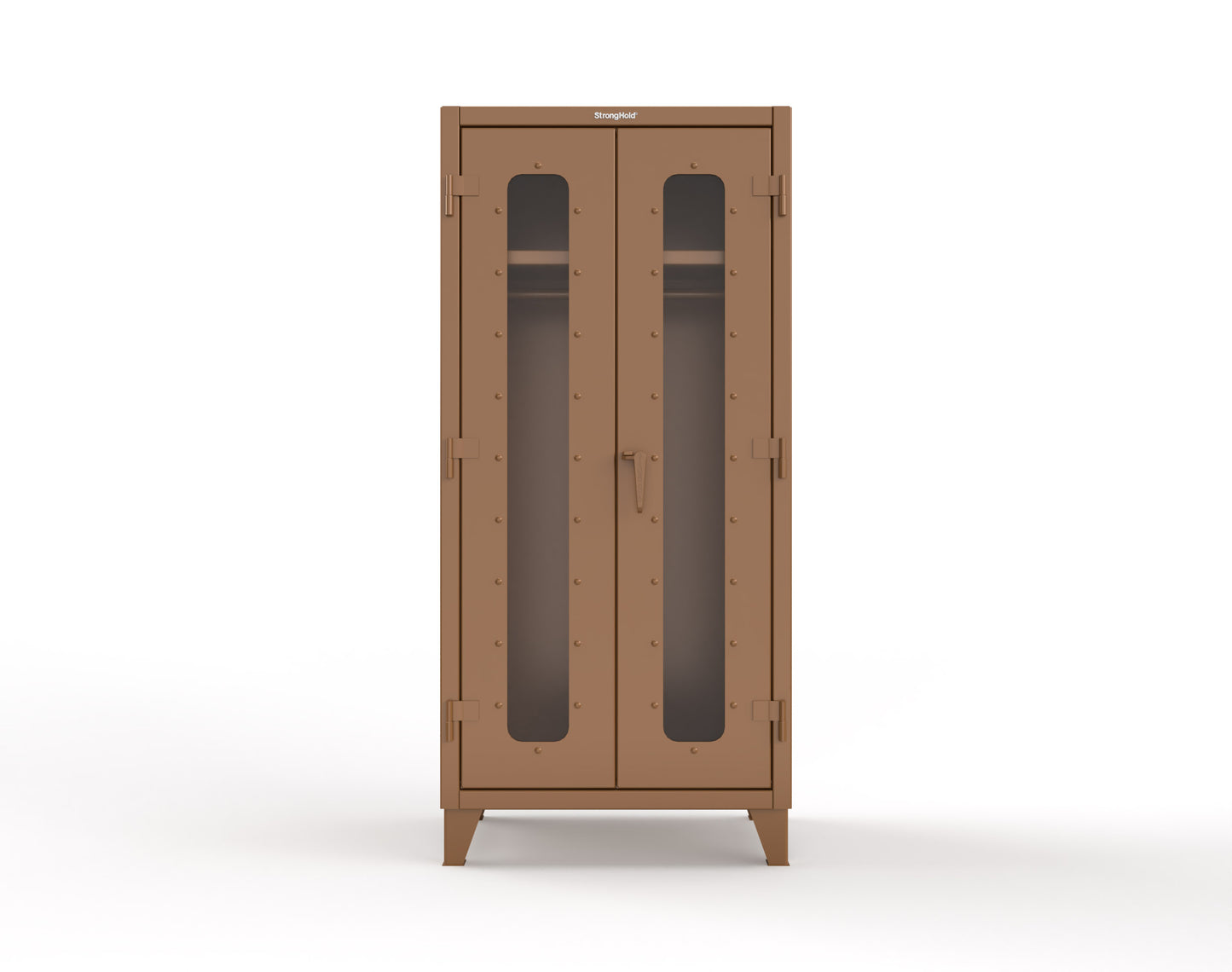 Extreme Duty 12 GA Clear View Uniform Cabinet with Hanger Rod, 1 Shelf - 36 In. W x 24 In. D x 78 In. H - 36-LD-WR-241-8008