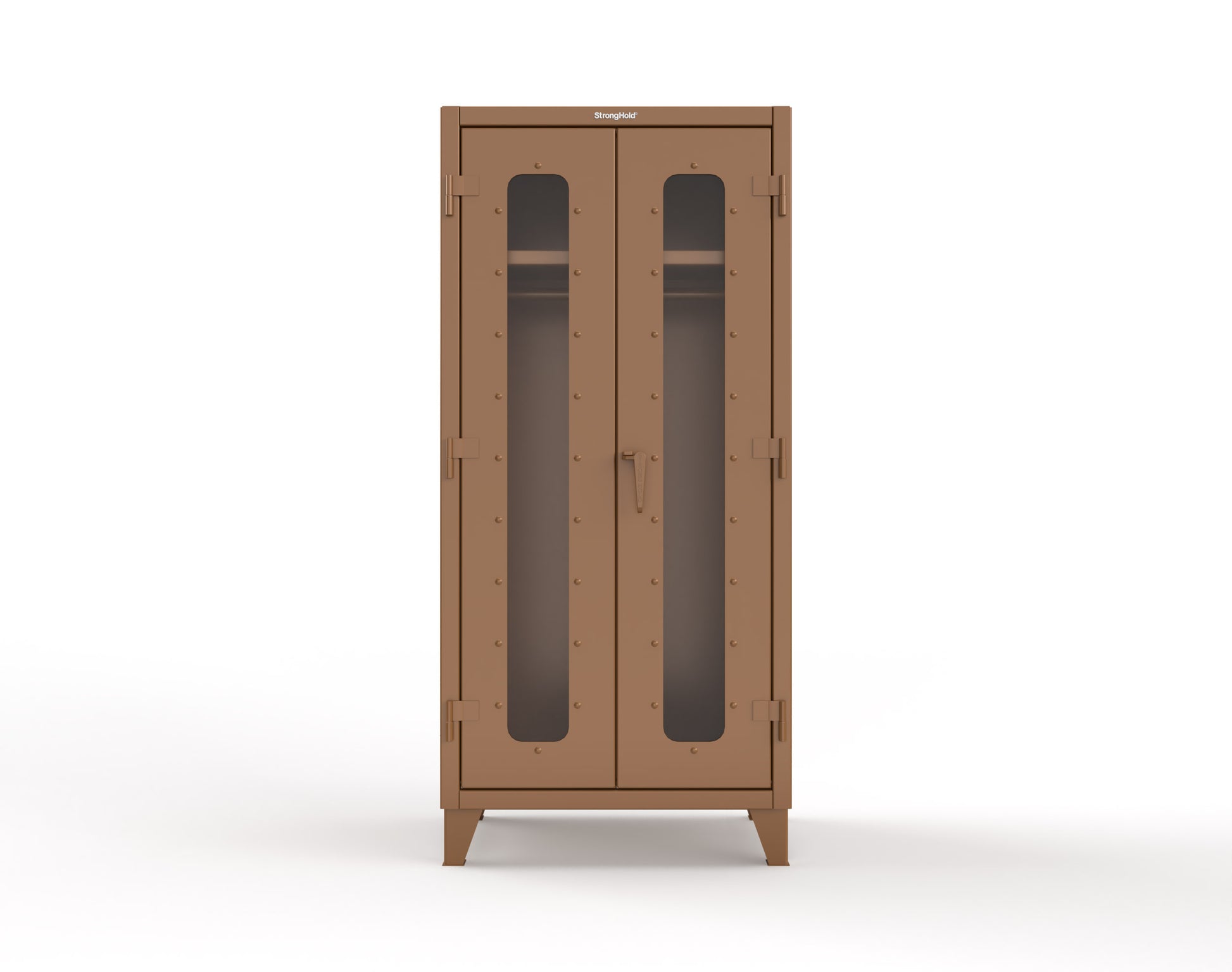 Extreme Duty 12 GA Clear View Uniform Cabinet with Hanger Rod, 1 Shelf - 36 In. W x 24 In. D x 78 In. H - 36-LD-WR-241-8008