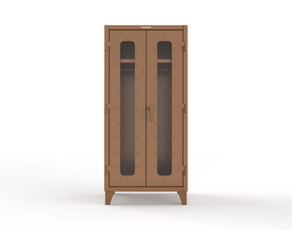 Extreme Duty 12 GA Clear View Uniform Cabinet with Hanger Rod, 1 Shelf - 36 In. W x 24 In. D x 78 In. H - 36-LD-WR-241-8008