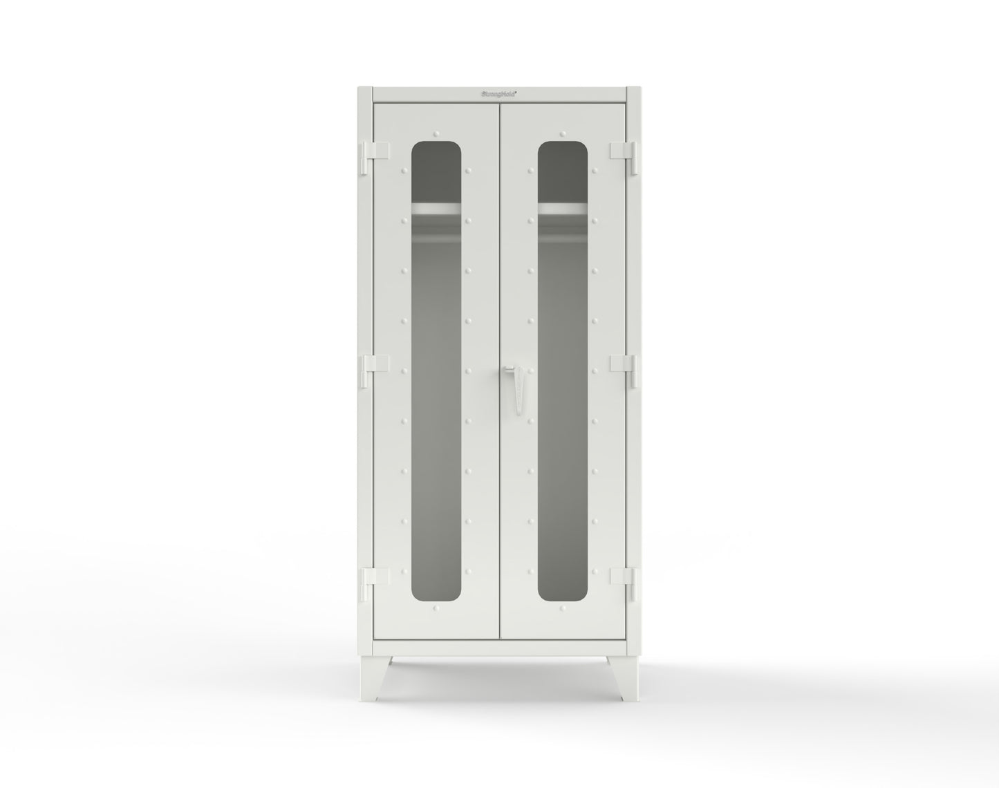 Extreme Duty 12 GA Clear View Uniform Cabinet with Hanger Rod, 1 Shelf - 36 In. W x 24 In. D x 78 In. H - 36-LD-WR-241-9003
