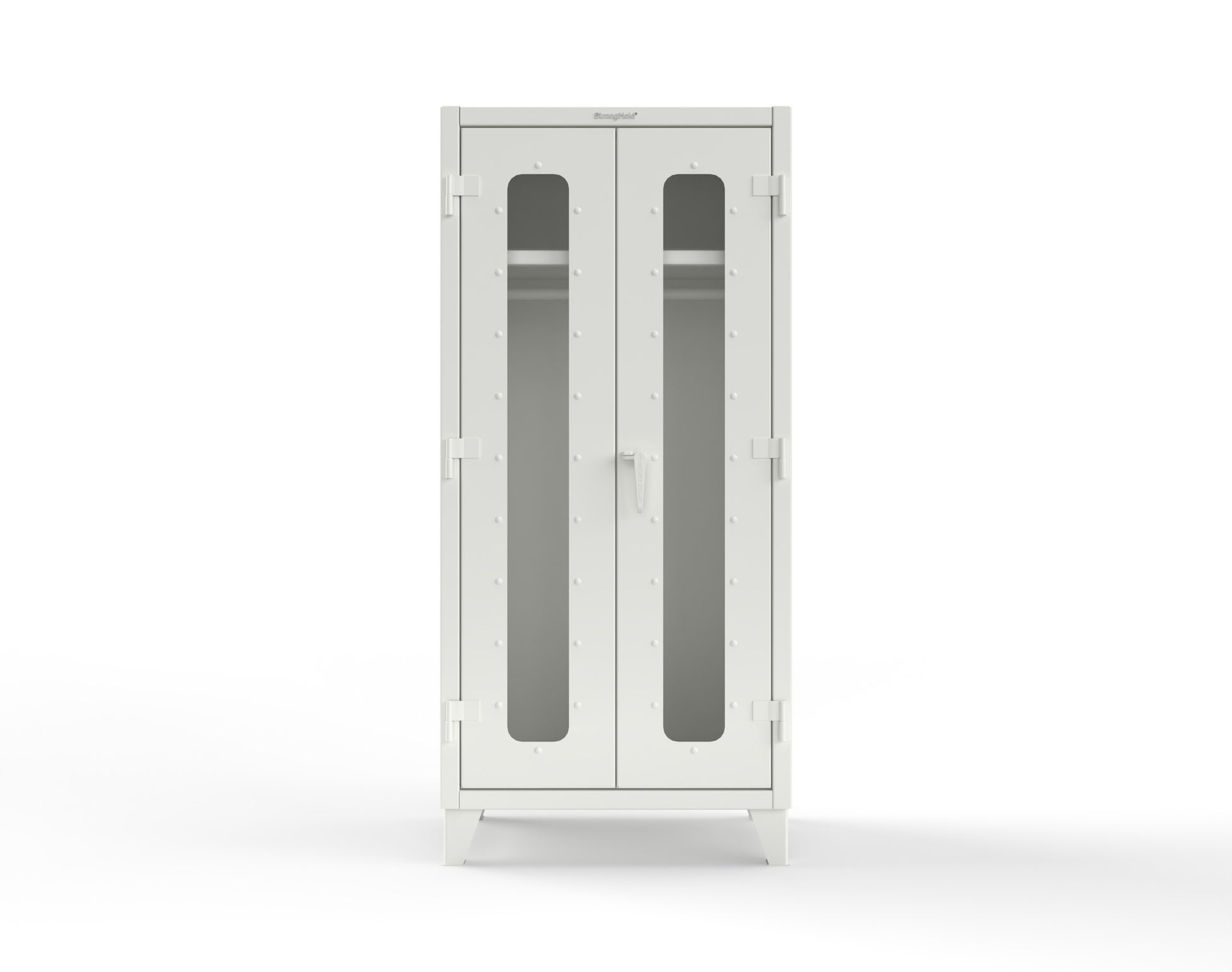 Extreme Duty 12 GA Clear View Uniform Cabinet with Hanger Rod, 1 Shelf - 36 In. W x 24 In. D x 78 In. H - 36-LD-WR-241-9003
