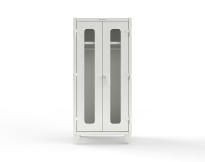 Extreme Duty 12 GA Clear View Uniform Cabinet with Hanger Rod, 1 Shelf - 36 In. W x 24 In. D x 78 In. H - 36-LD-WR-241-9003