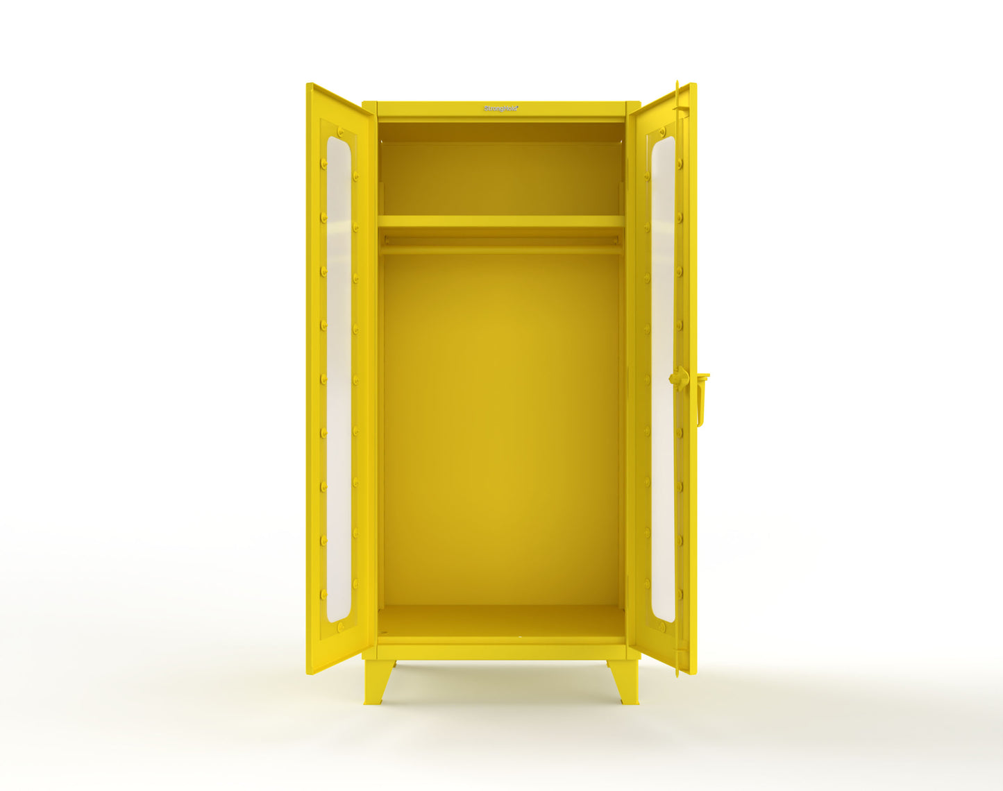 Extreme Duty 12 GA Clear View Uniform Cabinet with Hanger Rod, 1 Shelf - 36 In. W x 24 In. D x 78 In. H - 36-LD-WR-241-1021