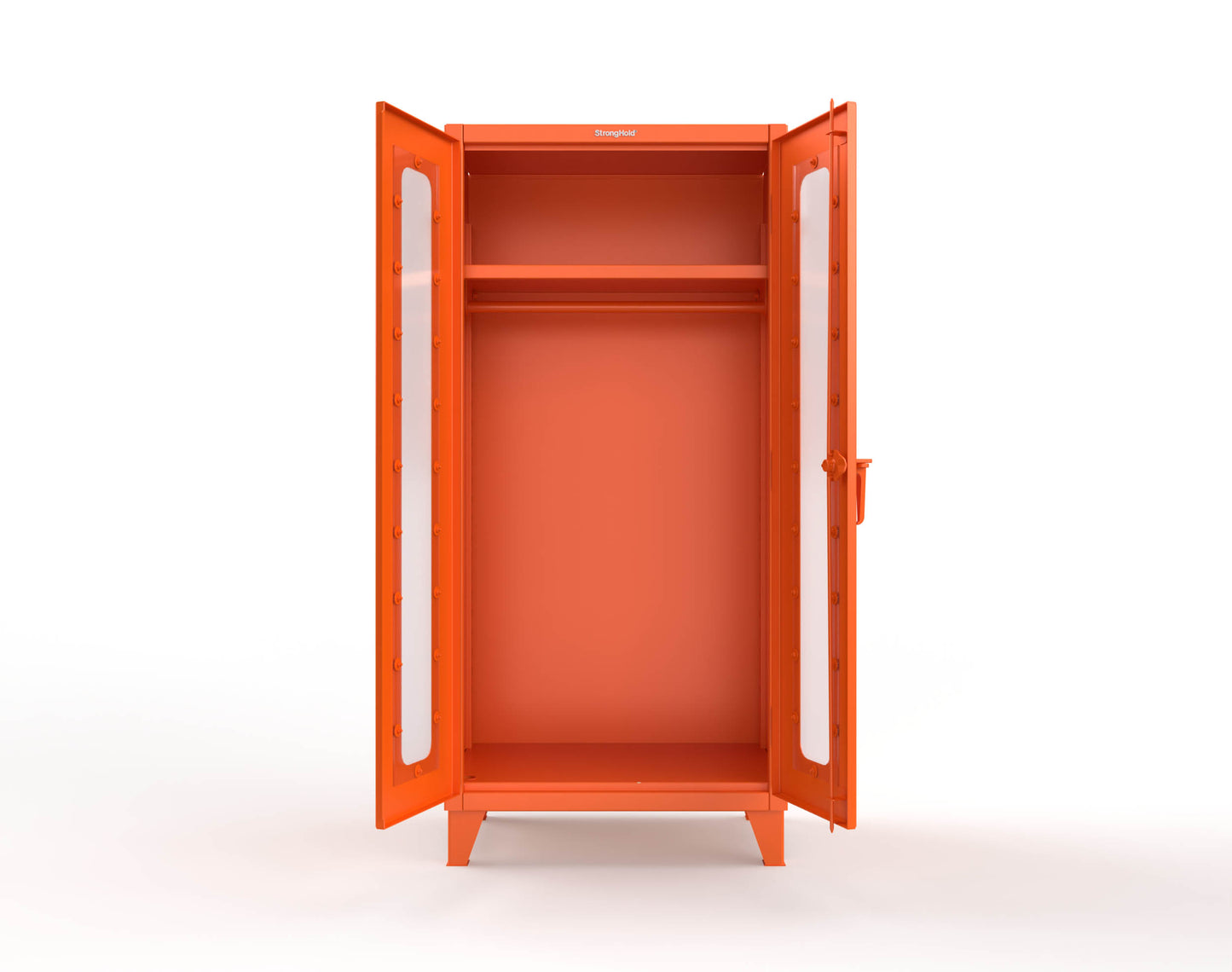 Extreme Duty 12 GA Clear View Uniform Cabinet with Hanger Rod, 1 Shelf - 36 In. W x 24 In. D x 78 In. H - 36-LD-WR-241-2009
