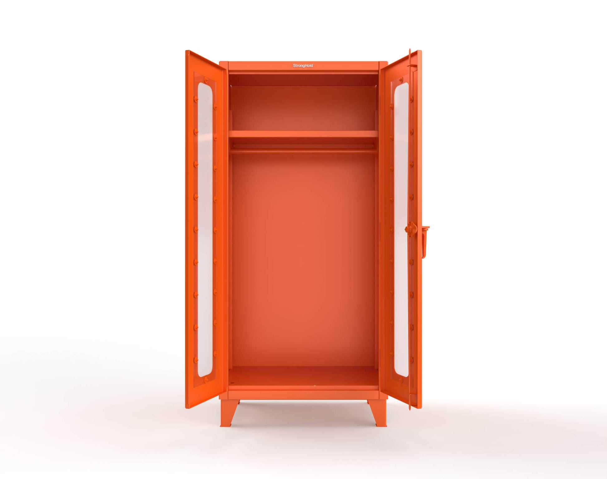 Extreme Duty 12 GA Clear View Uniform Cabinet with Hanger Rod, 1 Shelf - 36 In. W x 24 In. D x 78 In. H - 36-LD-WR-241-2009