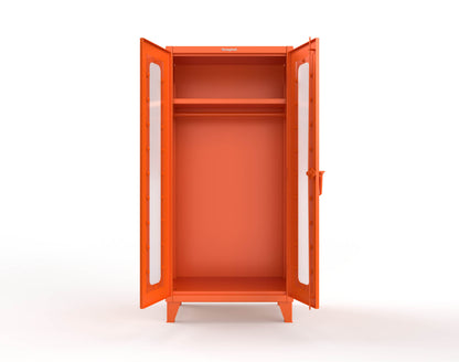 Extreme Duty 12 GA Clear View Uniform Cabinet with Hanger Rod, 1 Shelf - 36 In. W x 24 In. D x 78 In. H - 36-LD-WR-241-2009