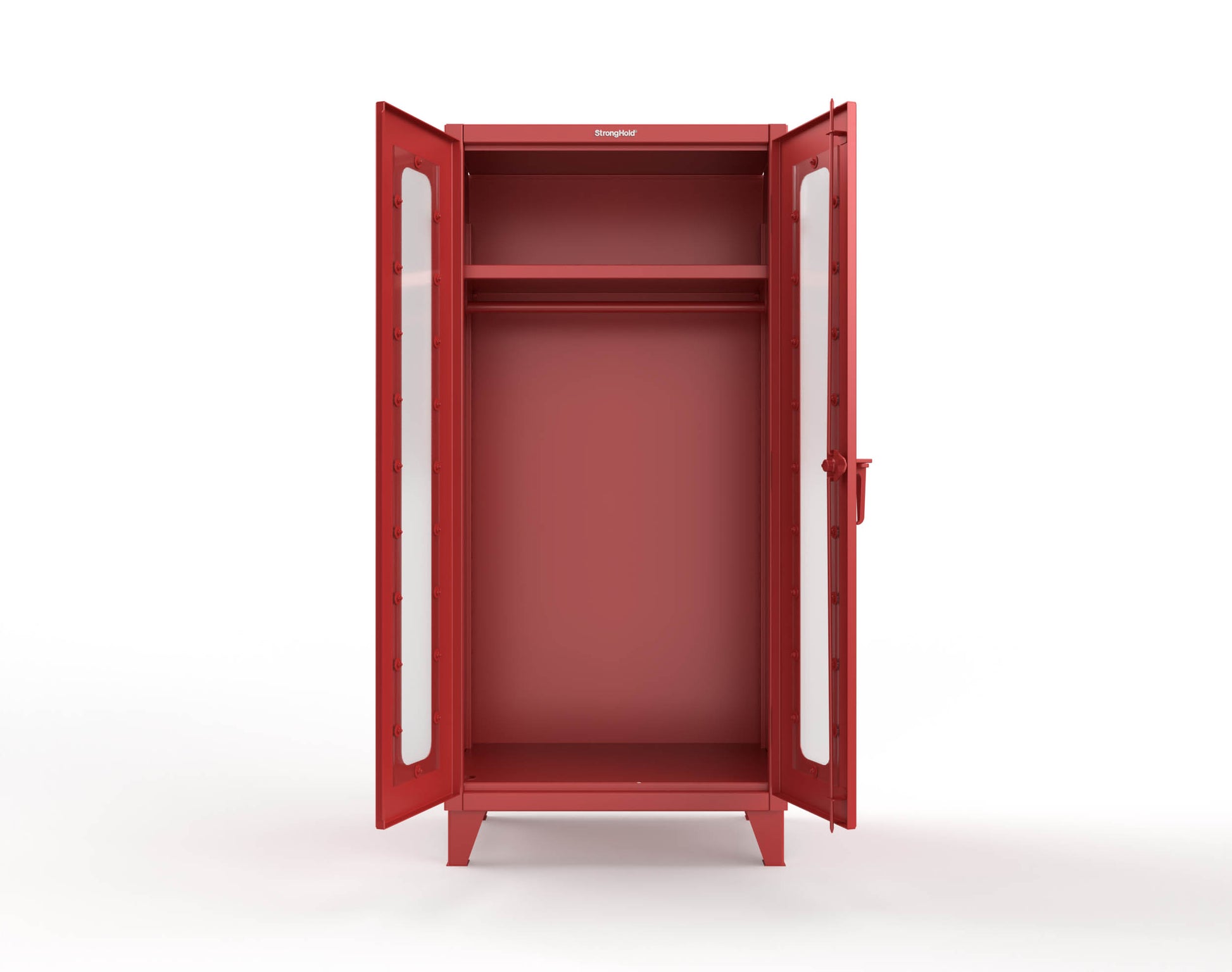 Extreme Duty 12 GA Clear View Uniform Cabinet with Hanger Rod, 1 Shelf - 36 In. W x 24 In. D x 78 In. H - 36-LD-WR-241-3001