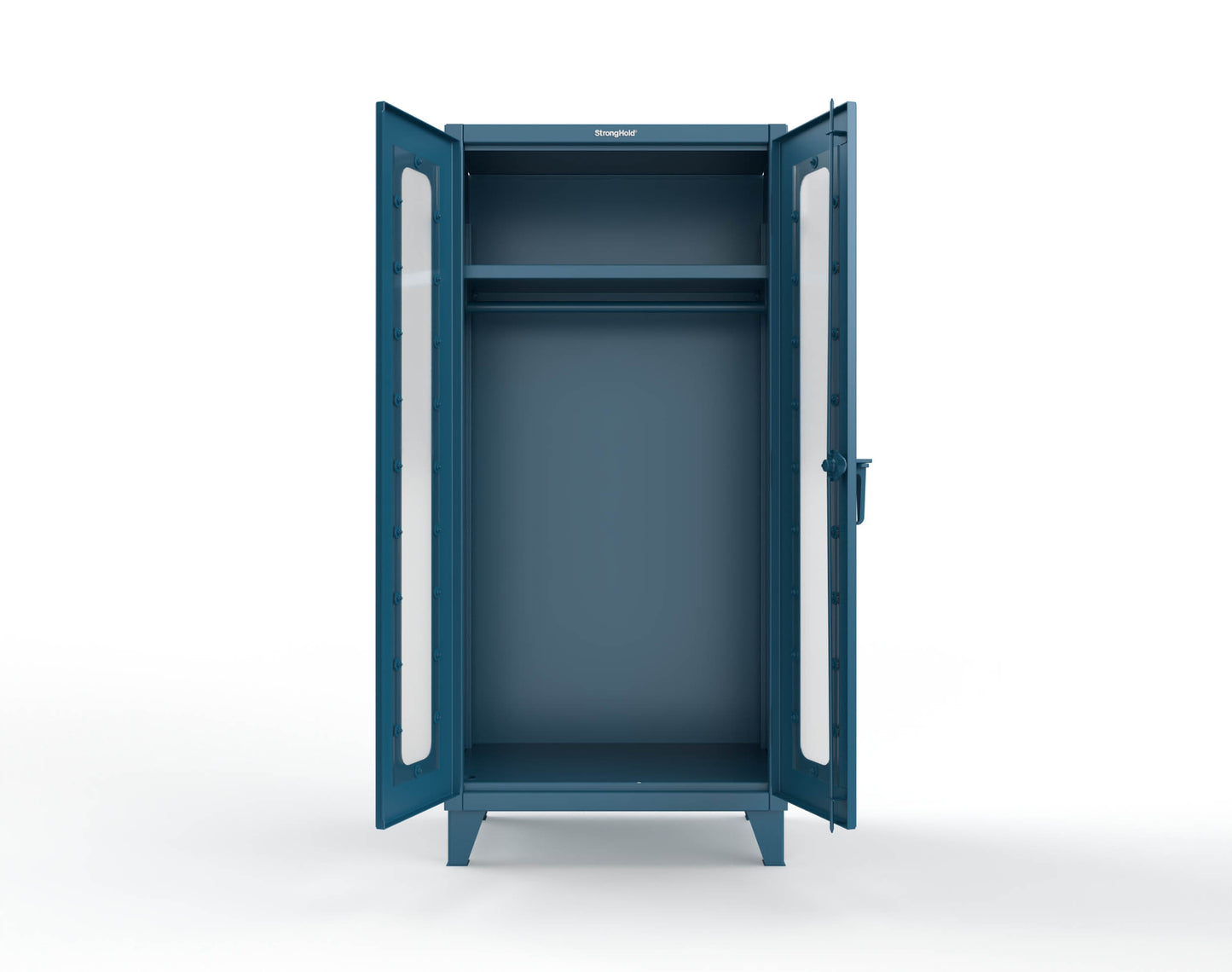 Extreme Duty 12 GA Clear View Uniform Cabinet with Hanger Rod, 1 Shelf - 36 In. W x 24 In. D x 78 In. H - 36-LD-WR-241-5001