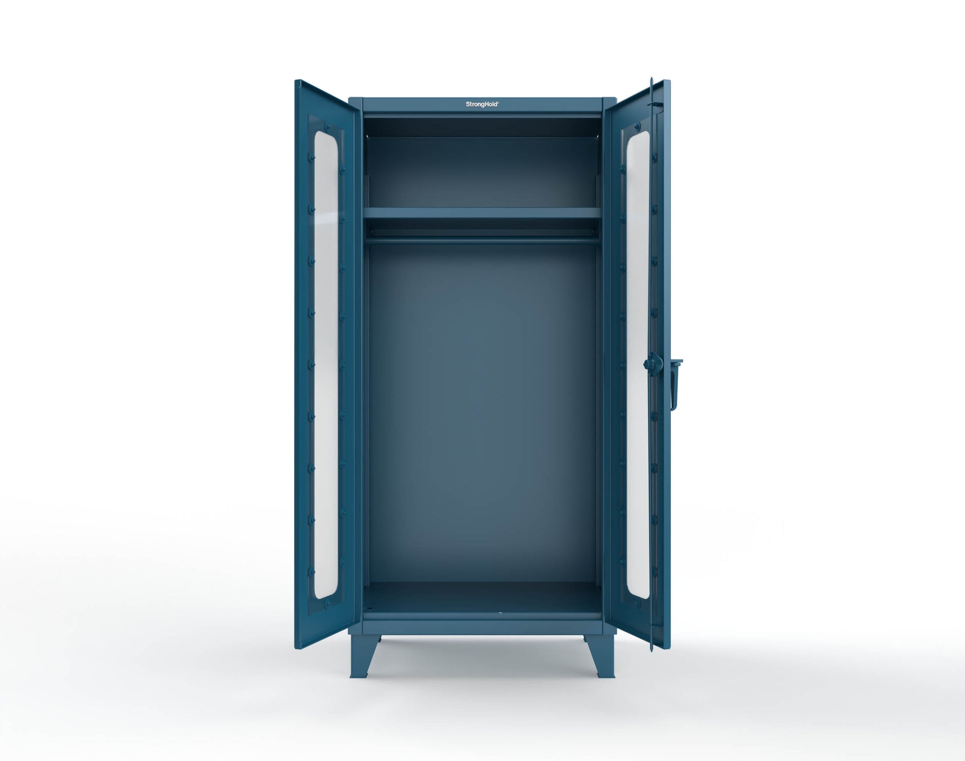 Extreme Duty 12 GA Clear View Uniform Cabinet with Hanger Rod, 1 Shelf - 36 In. W x 24 In. D x 78 In. H - 36-LD-WR-241-5001