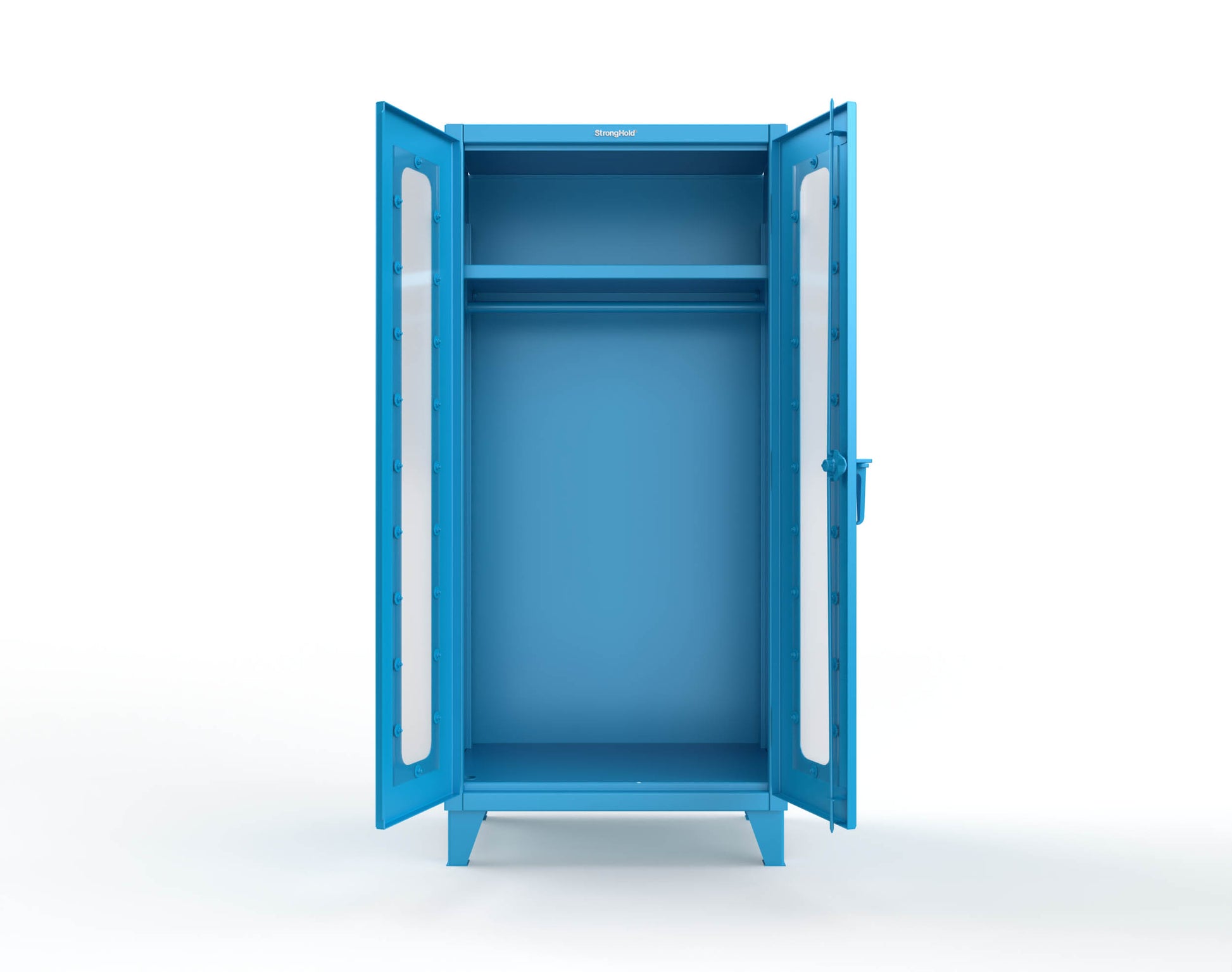 Extreme Duty 12 GA Clear View Uniform Cabinet with Hanger Rod, 1 Shelf - 36 In. W x 24 In. D x 78 In. H - 36-LD-WR-241-5012