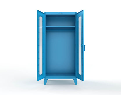 Extreme Duty 12 GA Clear View Uniform Cabinet with Hanger Rod, 1 Shelf - 36 In. W x 24 In. D x 78 In. H - 36-LD-WR-241-5012