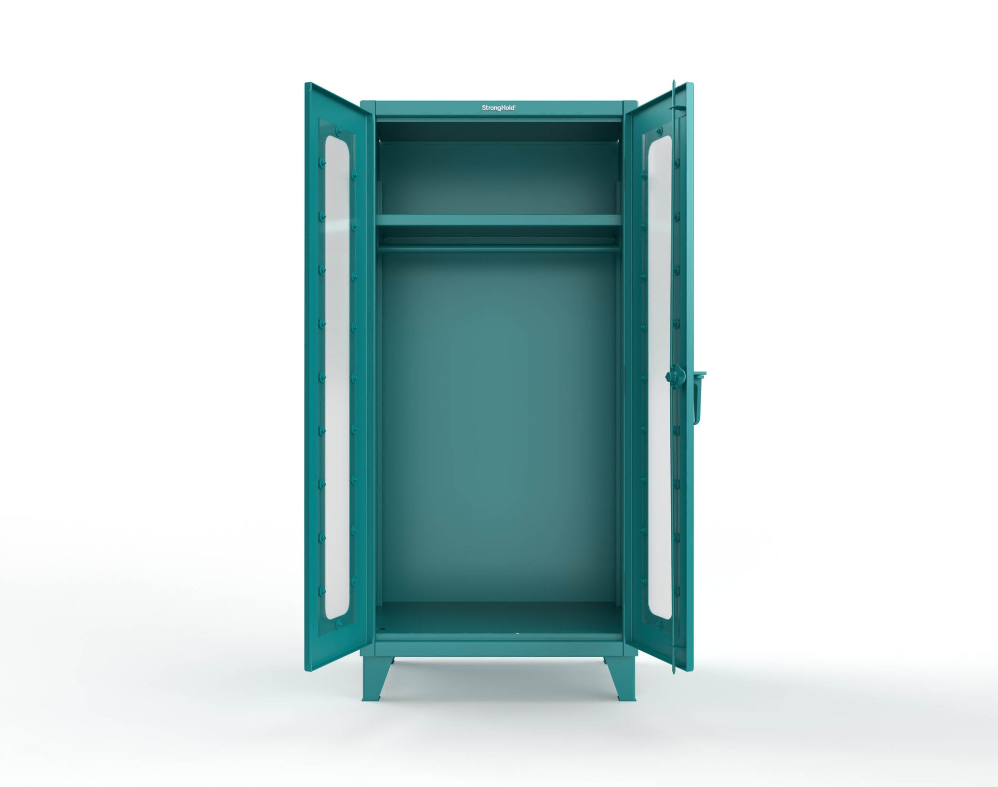 Extreme Duty 12 GA Clear View Uniform Cabinet with Hanger Rod, 1 Shelf - 36 In. W x 24 In. D x 78 In. H - 36-LD-WR-241-5021