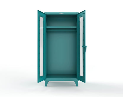 Extreme Duty 12 GA Clear View Uniform Cabinet with Hanger Rod, 1 Shelf - 36 In. W x 24 In. D x 78 In. H - 36-LD-WR-241-5021