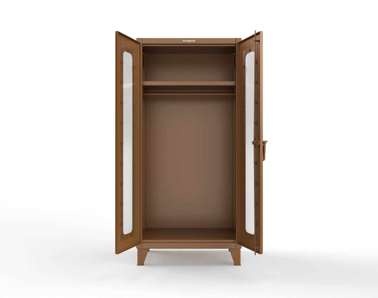 Extreme Duty 12 GA Clear View Uniform Cabinet with Hanger Rod, 1 Shelf - 36 In. W x 24 In. D x 78 In. H - 36-LD-WR-241-8008