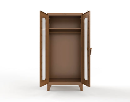 Extreme Duty 12 GA Clear View Uniform Cabinet with Hanger Rod, 1 Shelf - 36 In. W x 24 In. D x 78 In. H - 36-LD-WR-241-8008