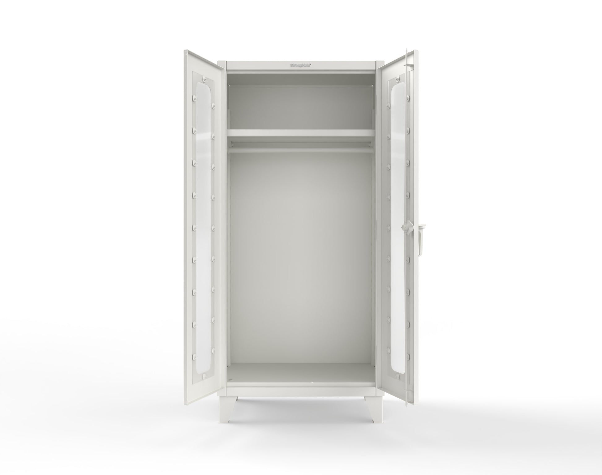 Extreme Duty 12 GA Clear View Uniform Cabinet with Hanger Rod, 1 Shelf - 36 In. W x 24 In. D x 78 In. H - 36-LD-WR-241-9003