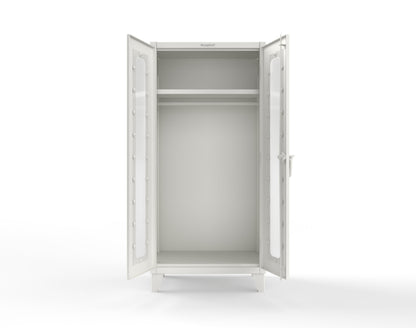 Extreme Duty 12 GA Clear View Uniform Cabinet with Hanger Rod, 1 Shelf - 36 In. W x 24 In. D x 78 In. H - 36-LD-WR-241-9003