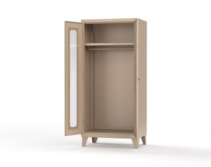 Extreme Duty 12 GA Clear View Uniform Cabinet with Hanger Rod, 1 Shelf - 36 In. W x 24 In. D x 78 In. H - 36-LD-WR-241-1019