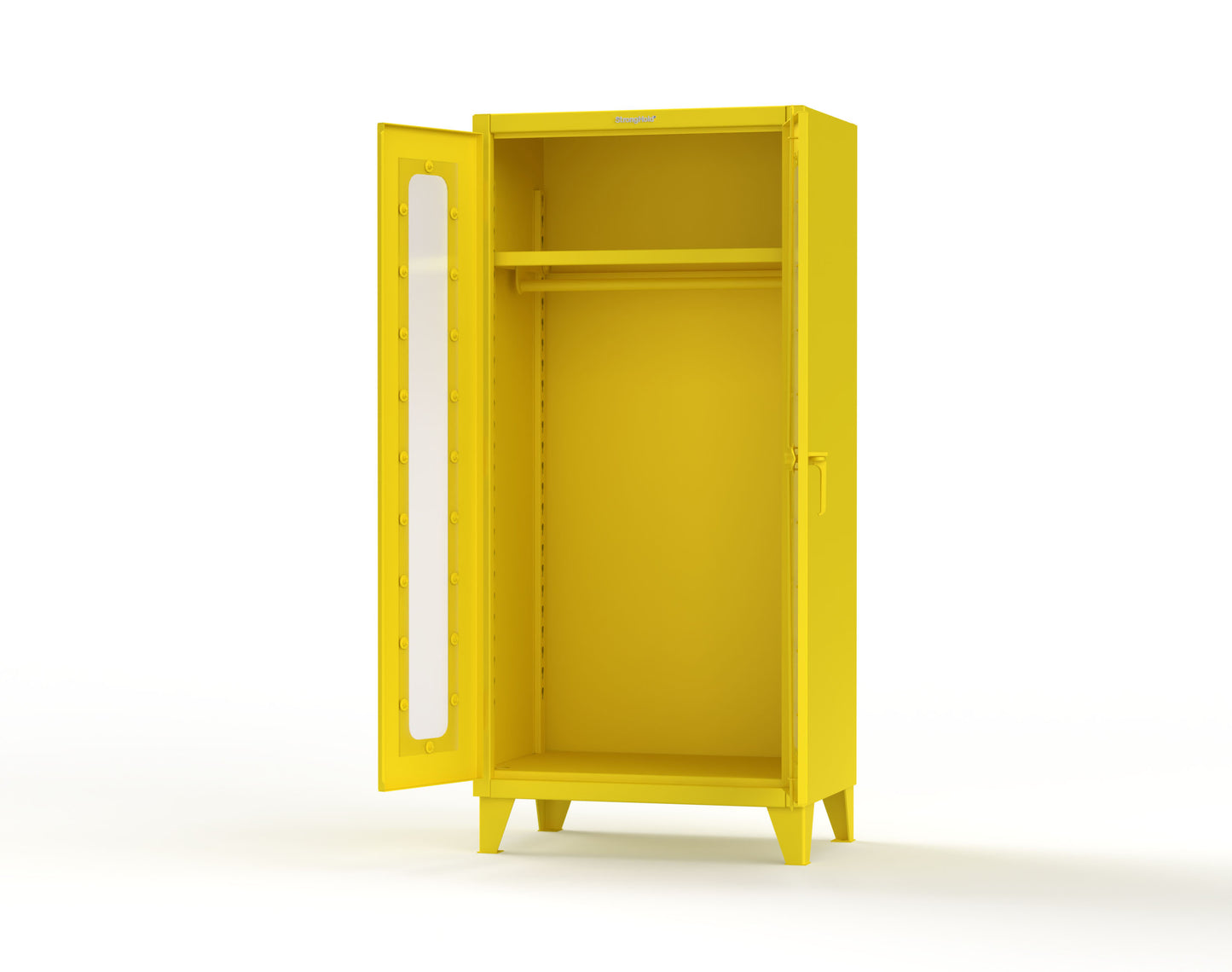 Extreme Duty 12 GA Clear View Uniform Cabinet with Hanger Rod, 1 Shelf - 36 In. W x 24 In. D x 78 In. H - 36-LD-WR-241-1021
