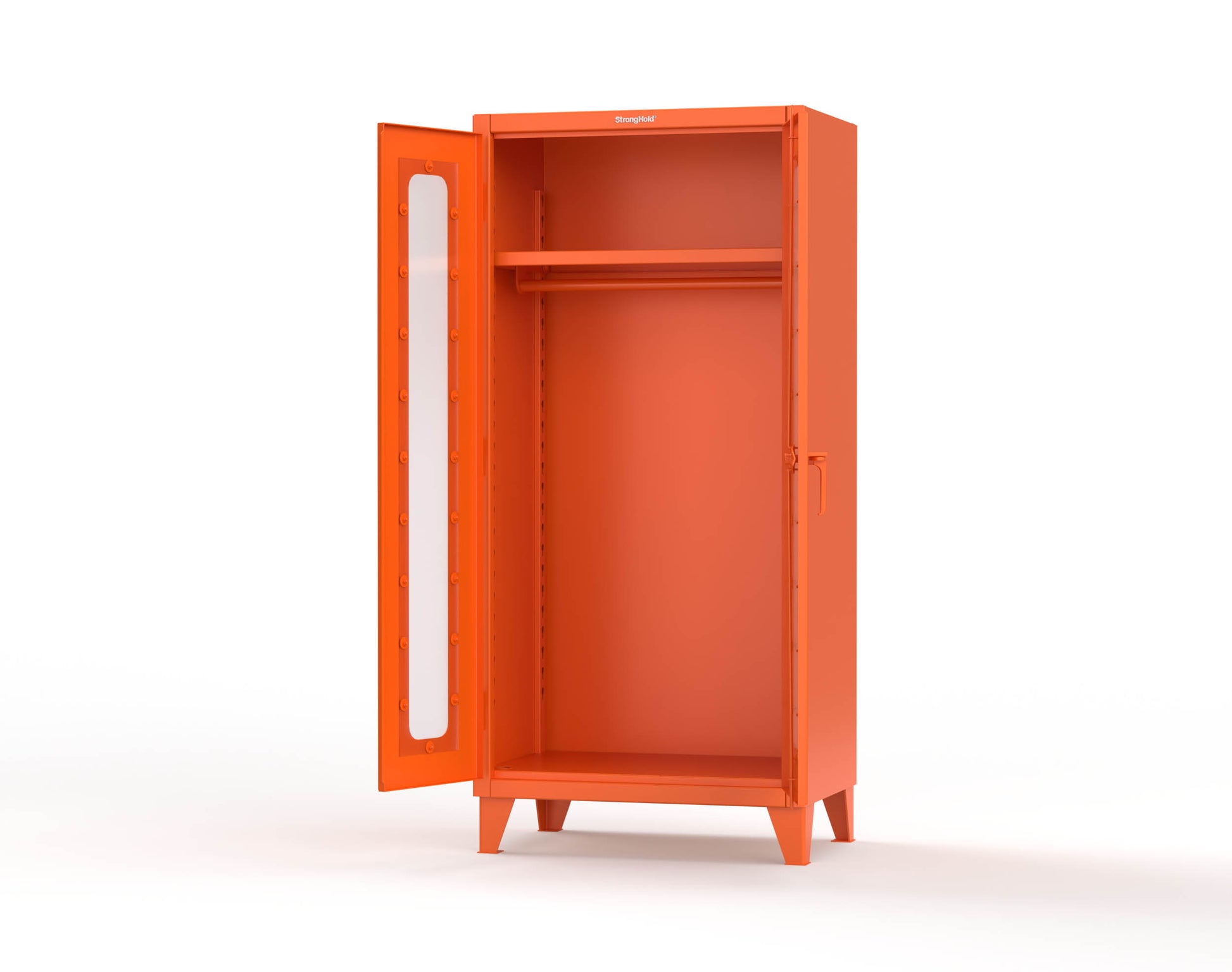 Extreme Duty 12 GA Clear View Uniform Cabinet with Hanger Rod, 1 Shelf - 36 In. W x 24 In. D x 78 In. H - 36-LD-WR-241-2009
