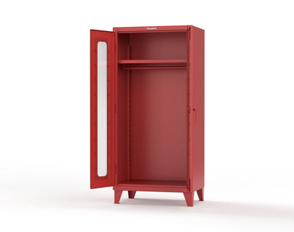 Extreme Duty 12 GA Clear View Uniform Cabinet with Hanger Rod, 1 Shelf - 36 In. W x 24 In. D x 78 In. H - 36-LD-WR-241-3001