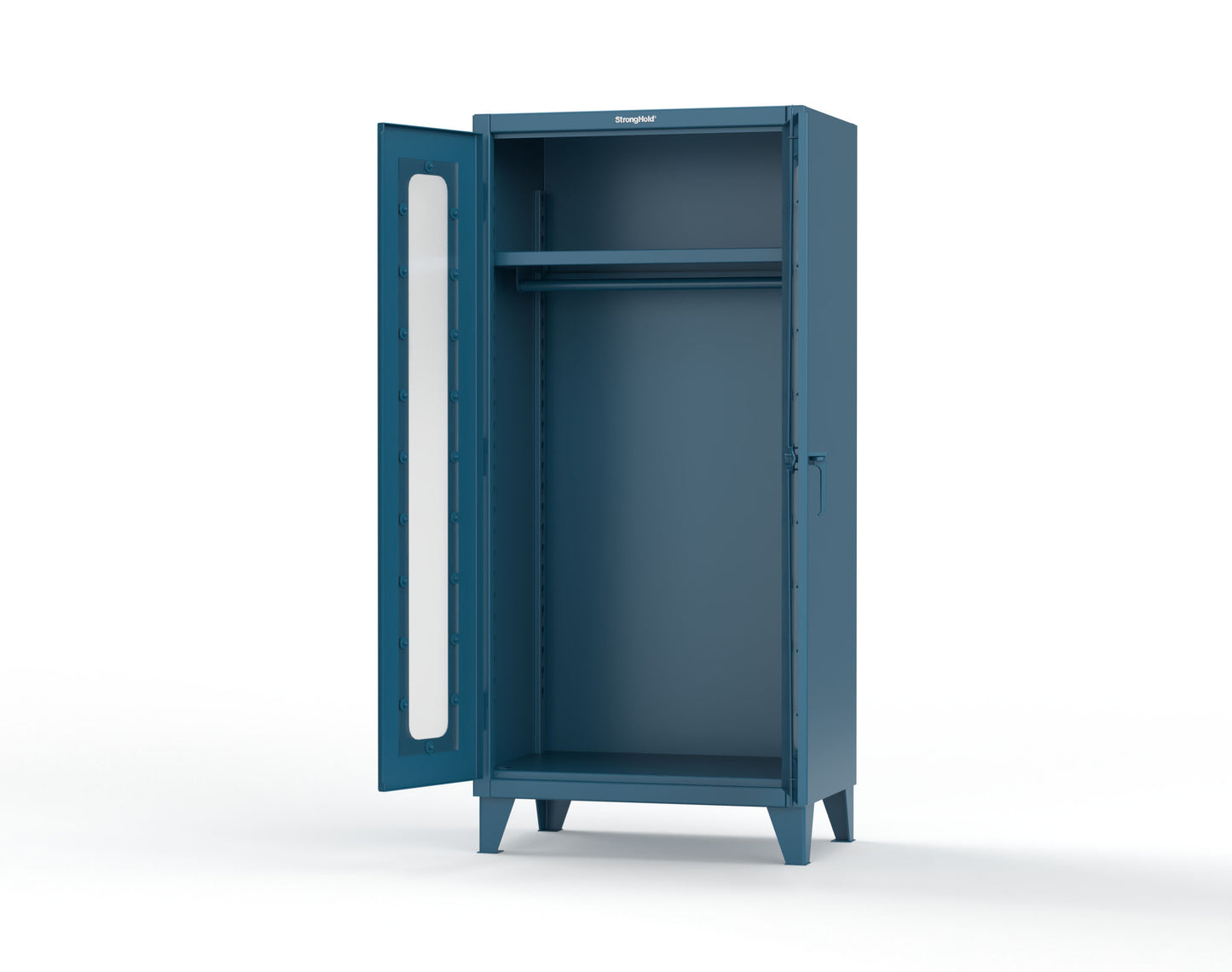 Extreme Duty 12 GA Clear View Uniform Cabinet with Hanger Rod, 1 Shelf - 36 In. W x 24 In. D x 78 In. H - 36-LD-WR-241-5001