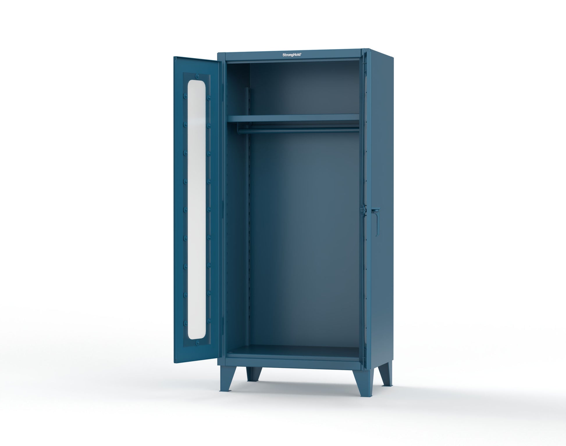 Extreme Duty 12 GA Clear View Uniform Cabinet with Hanger Rod, 1 Shelf - 36 In. W x 24 In. D x 78 In. H - 36-LD-WR-241-5001